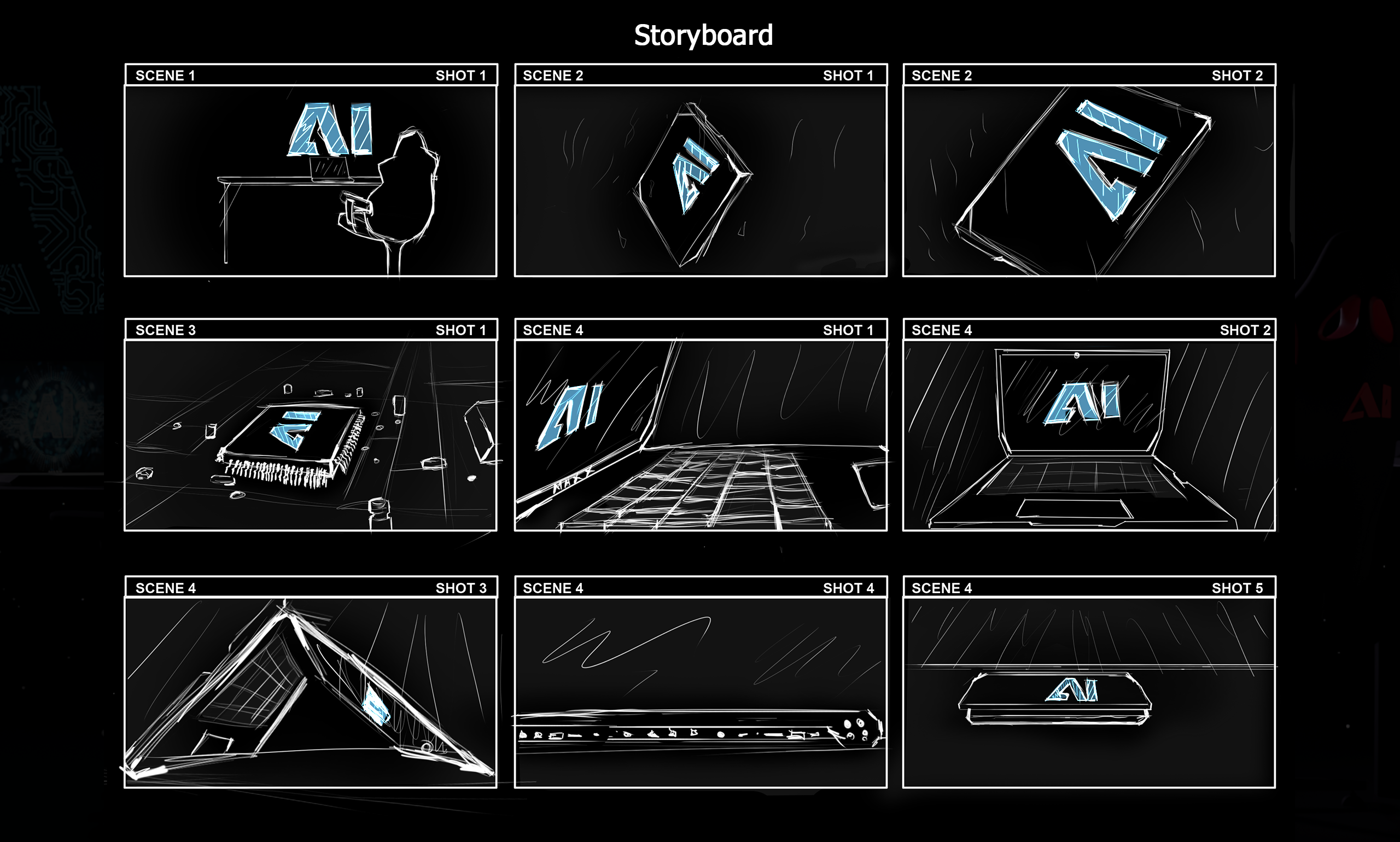 Storyboard for the Conceptual Laptop animation